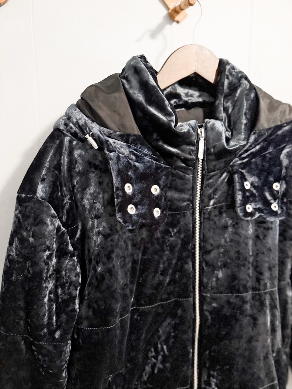 Abound Crushed Velvet Winter Puffer Coat - Picture 2 of 3